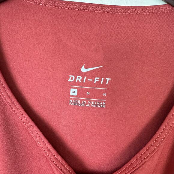 Nike Dri-Fit Terra Cotta Red Singlets Keyhole Training Yoga Athletic Tank Top - Picture 10 of 11